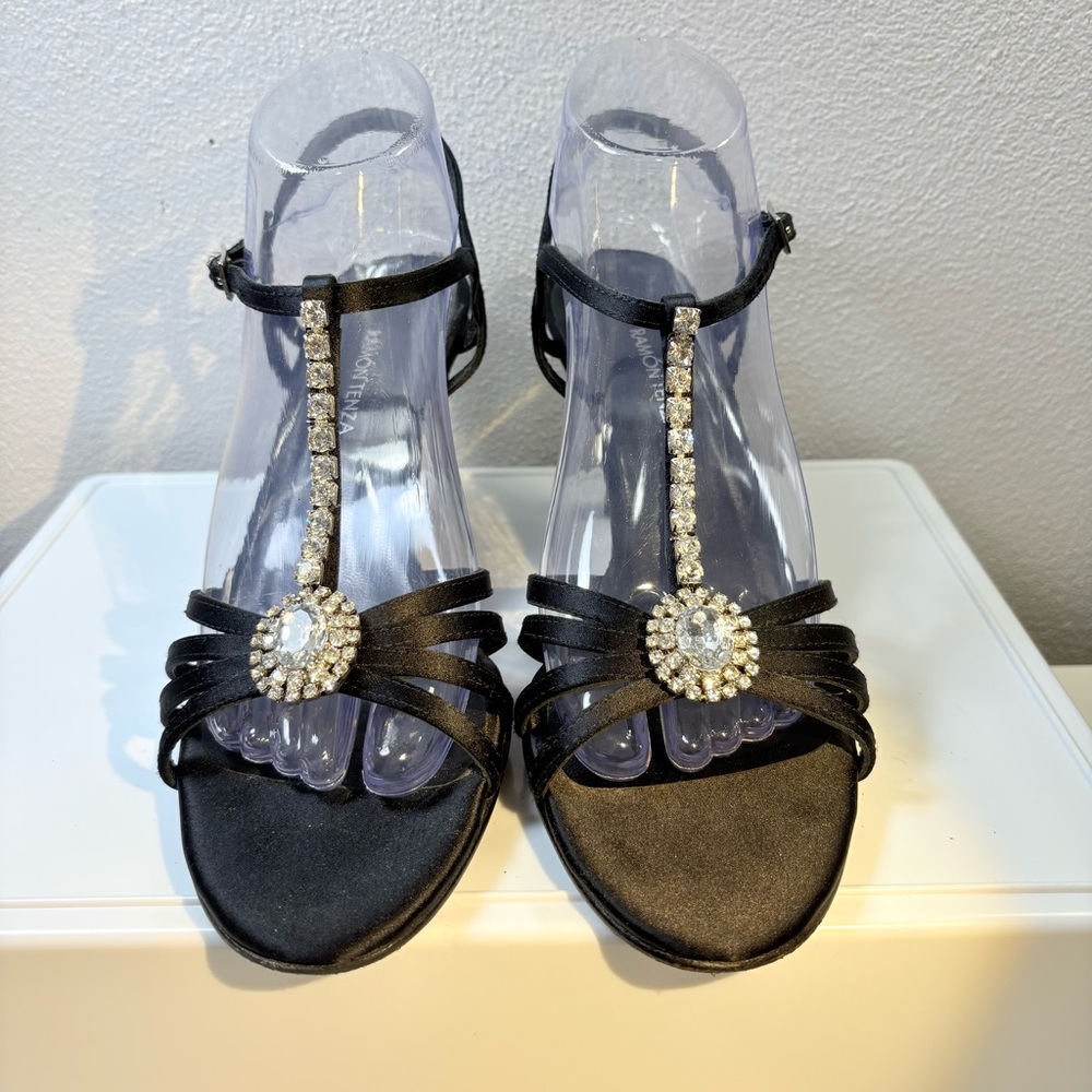 Ramon Tenza Black Rhinestone Heels size 9